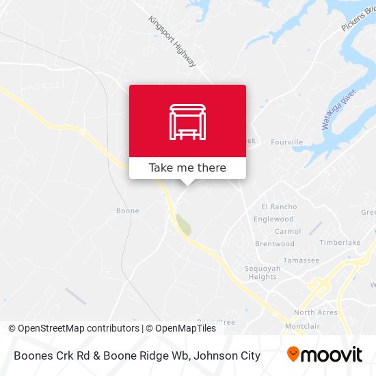 Boones Crk Rd & Boone Ridge Wb map