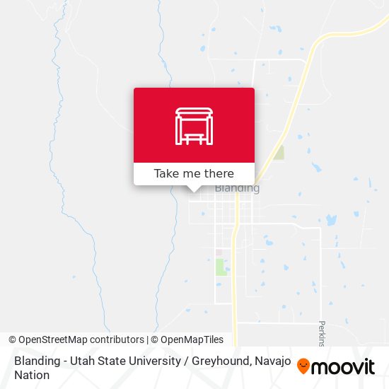 Blanding - Utah State University / Greyhound map