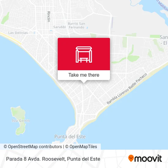 Parada 8 Avda. Roosevelt map