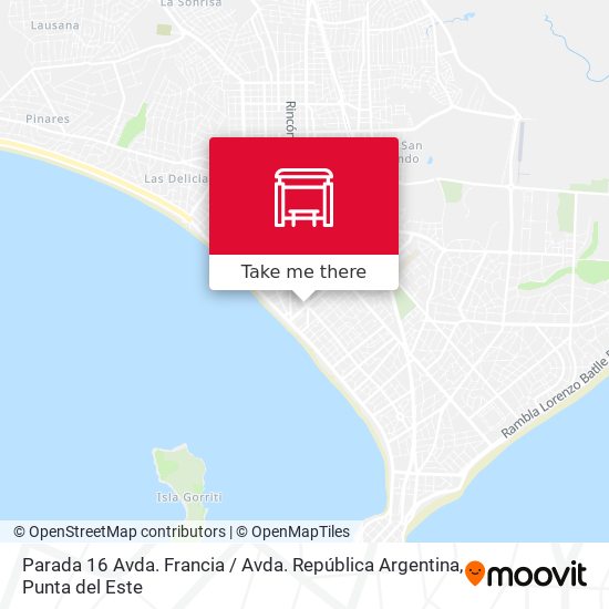 Parada 16 Avda. Francia / Avda. República Argentina map