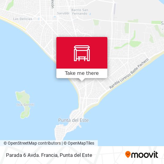 Mapa de Parada 6 Avda. Francia