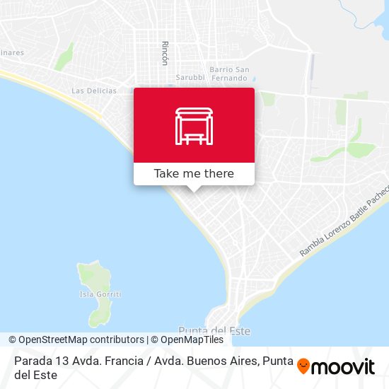 Parada 13 Avda. Francia / Avda. Buenos Aires map