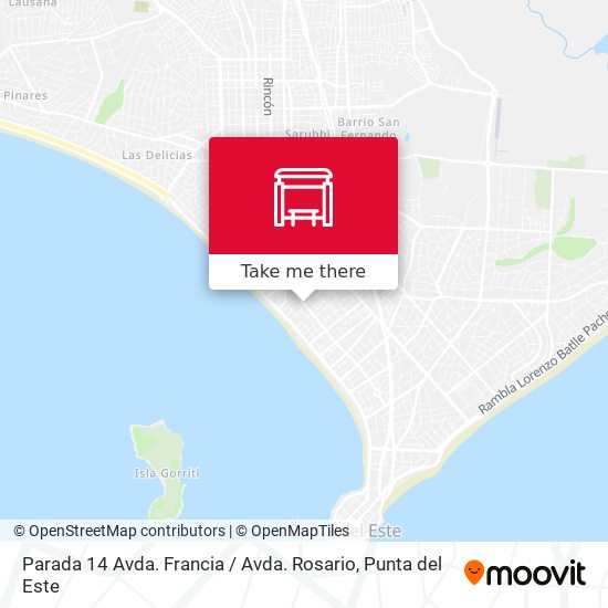 Mapa de Parada 14 Avda. Francia / Avda. Rosario