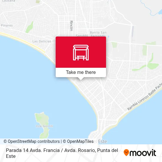 Parada 14 Avda. Francia / Avda. Rosario map