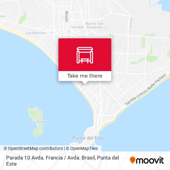 Parada 10 Avda. Francia / Avda. Brasil map
