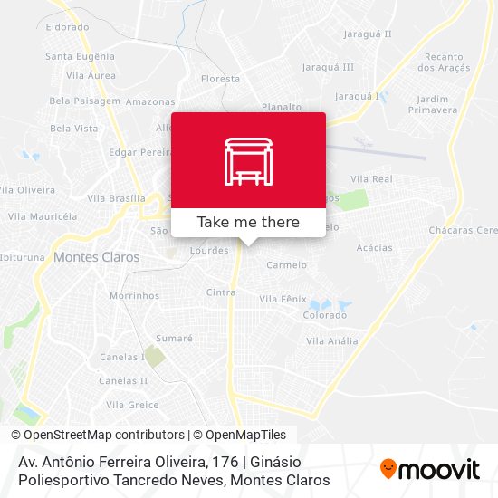 Mapa Av. Antônio Ferreira Oliveira, 176 | Ginásio Poliesportivo Tancredo Neves