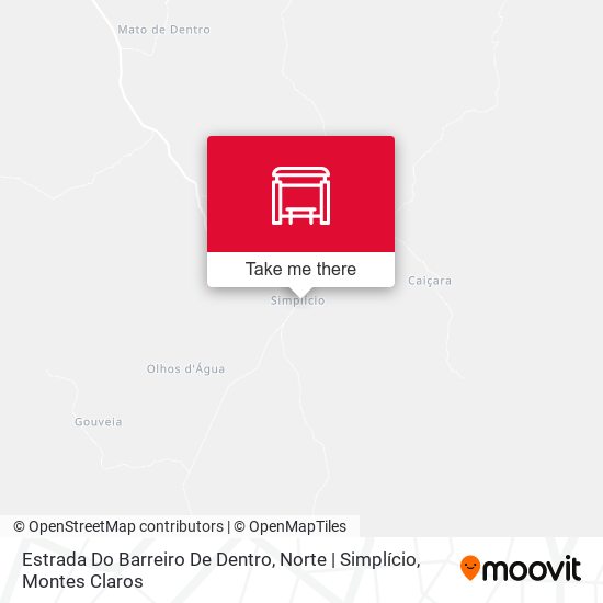 Mapa Estrada Do Barreiro De Dentro, Norte | Simplício