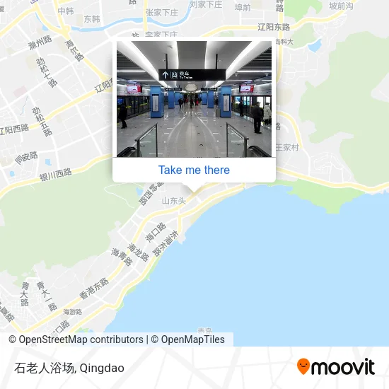 石老人浴场 map