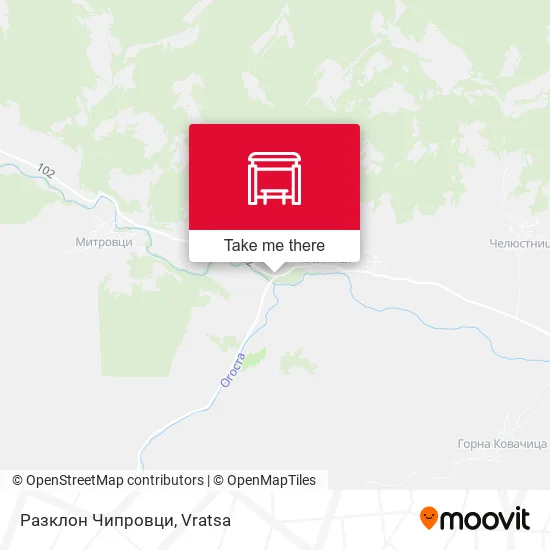 Карта Разклон Чипровци