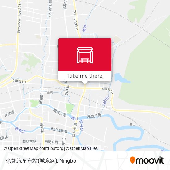 余姚汽车东站(城东路) map