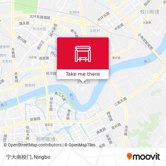 宁大南校门 map