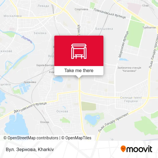 Карта Вул. Зернова