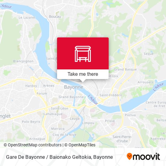 Gare De Bayonne / Baionako Geltokia map