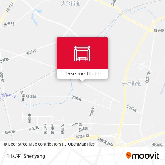 后民屯 map