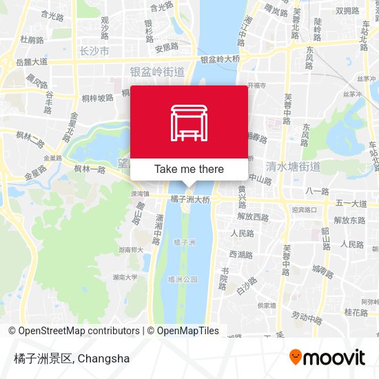 橘子洲景区 map