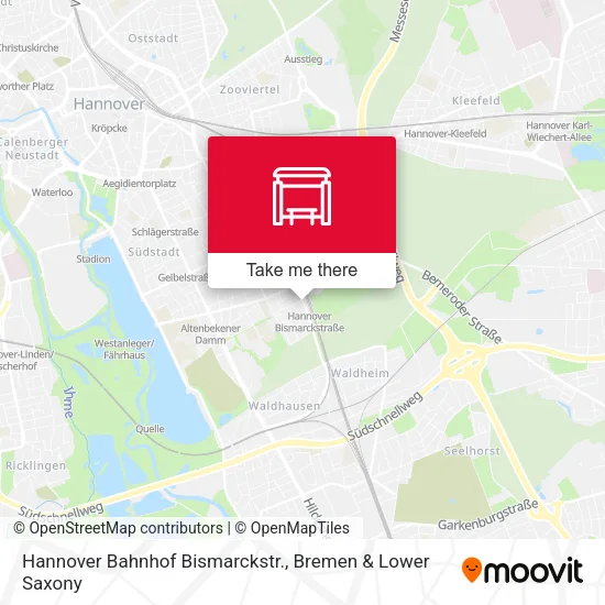 Карта Hannover Bahnhof Bismarckstr.