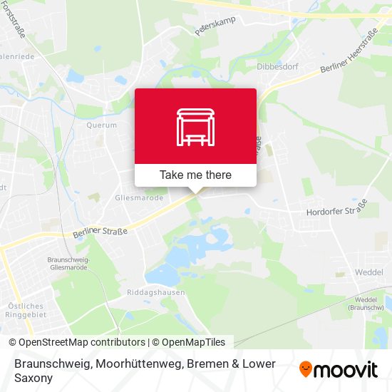 Braunschweig, Moorhüttenweg map