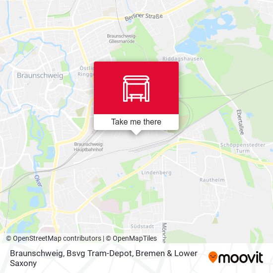 Braunschweig, Bsvg Tram-Depot map