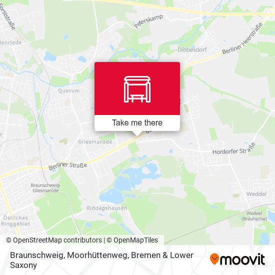 Braunschweig, Moorhüttenweg map