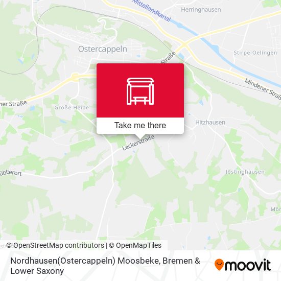 Nordhausen(Ostercappeln) Moosbeke map