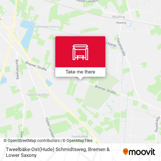 Tweelbäke-Ost(Hude) Schmidtsweg map