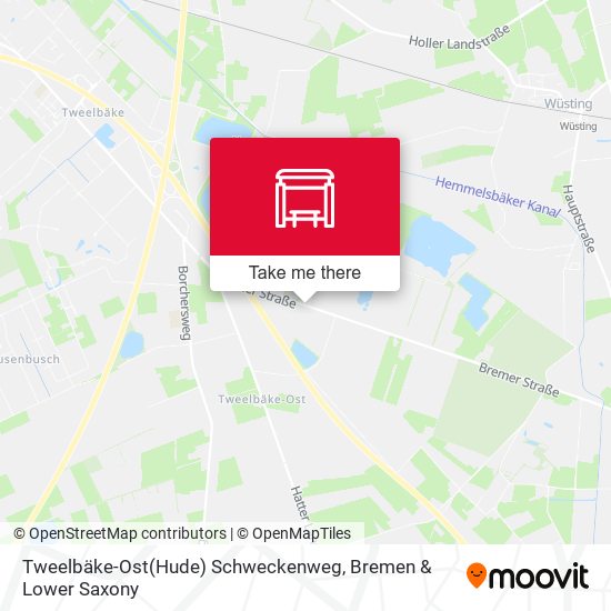 Tweelbäke-Ost(Hude) Schweckenweg map
