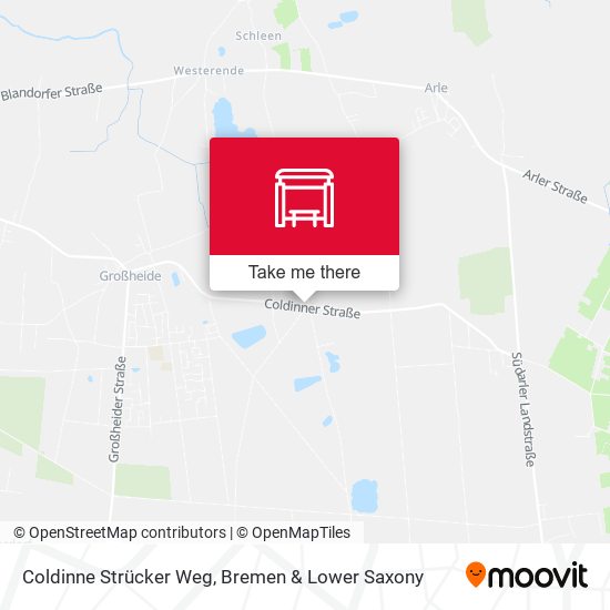 Coldinne Strücker Weg map
