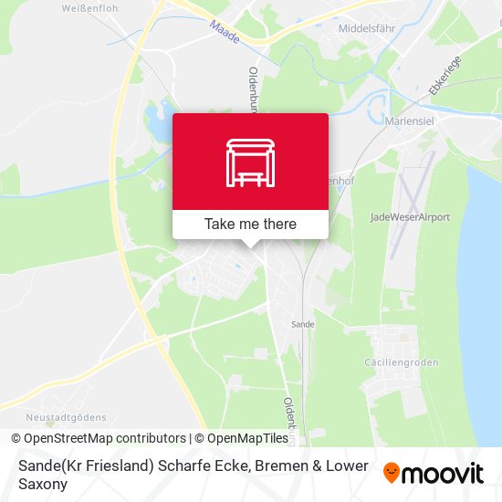Sande(Kr Friesland) Scharfe Ecke map