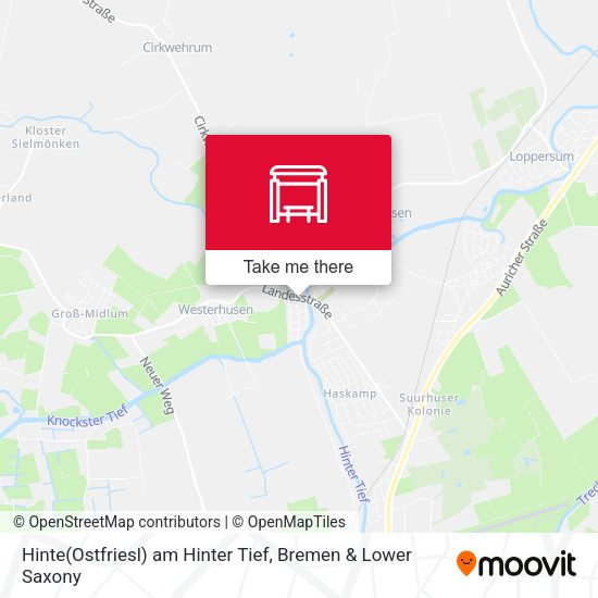 Hinte(Ostfriesl) am Hinter Tief map
