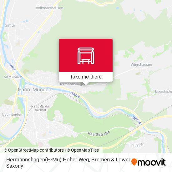 Hermannshagen(H-Mü) Hoher Weg map
