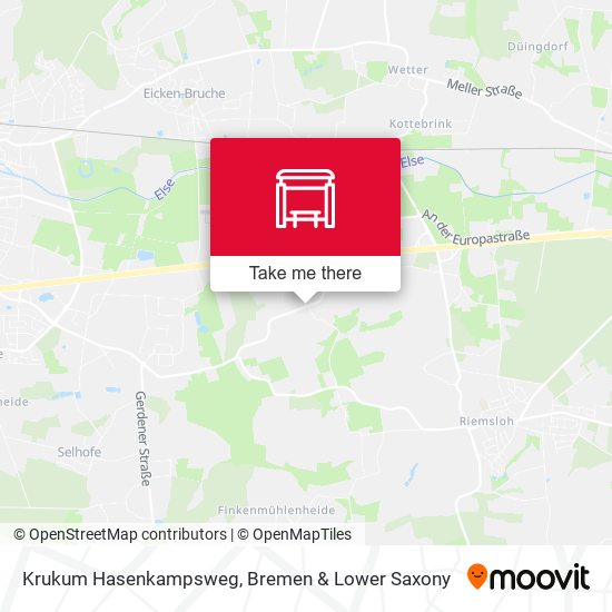Krukum Hasenkampsweg map