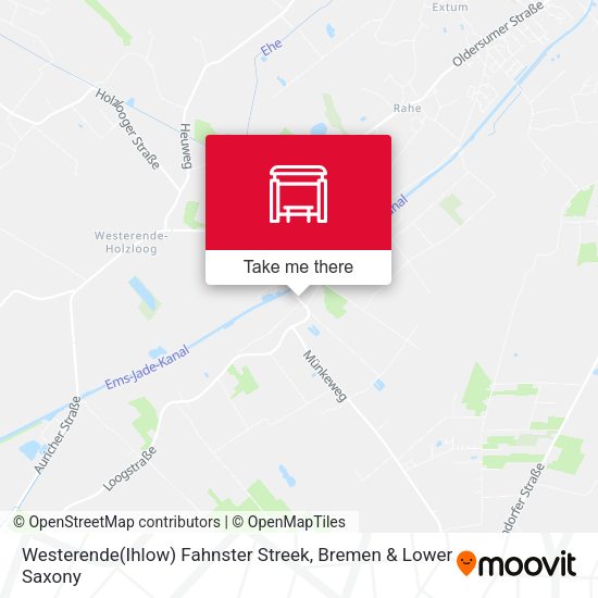 Westerende(Ihlow) Fahnster Streek map