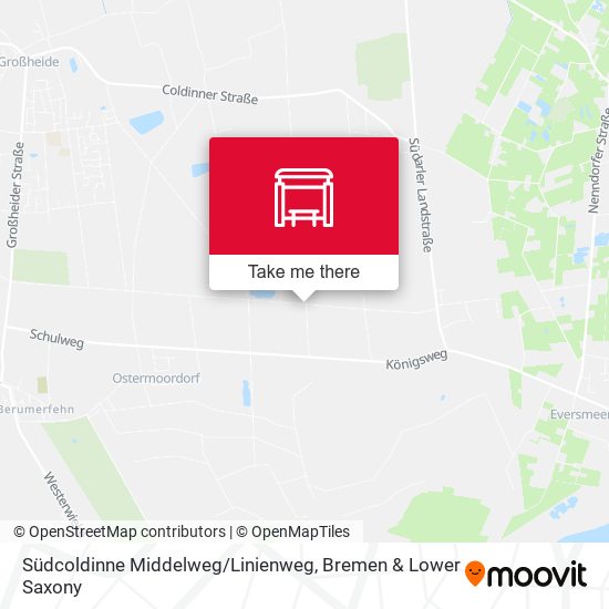 Südcoldinne Middelweg / Linienweg map