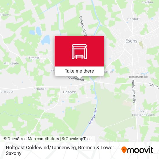 Holtgast Coldewind/Tannenweg map