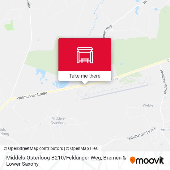 Middels-Osterloog B210 / Feldanger Weg map