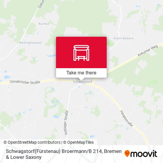 Schwagstorf(Fürstenau) Broermann / B 214 map