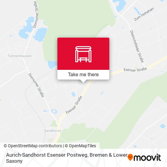Aurich-Sandhorst Esenser Postweg map