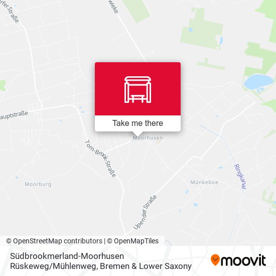 Südbrookmerland-Moorhusen Rüskeweg / Mühlenweg map