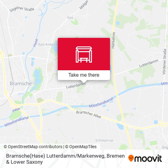 Bramsche(Hase) Lutterdamm / Markenweg map