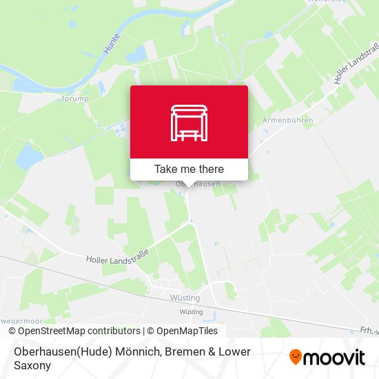 Oberhausen(Hude) Mönnich map