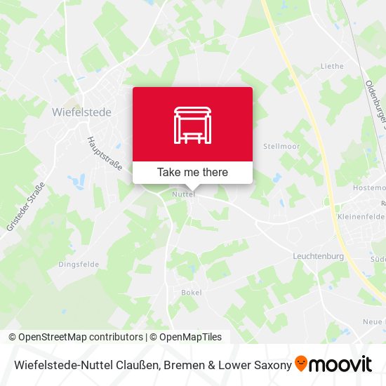 Wiefelstede-Nuttel Claußen map