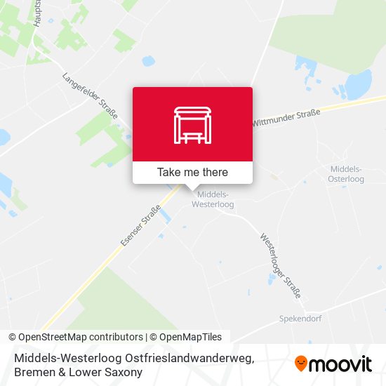 Middels-Westerloog Ostfrieslandwanderweg map