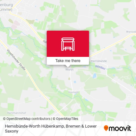 Hemsbünde-Worth Hübenkamp map