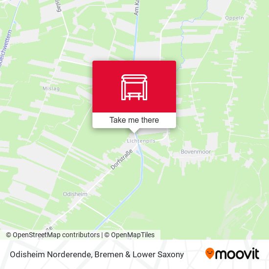 Odisheim Norderende map