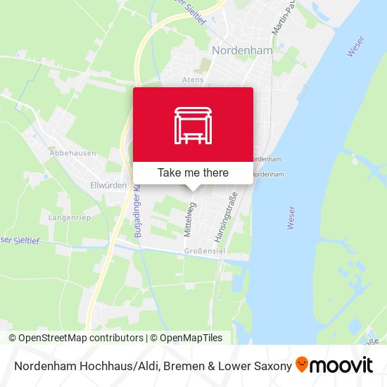Nordenham Hochhaus/Aldi map