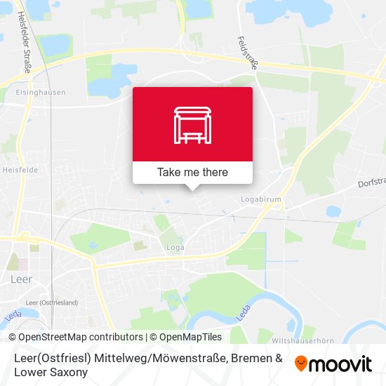 Leer(Ostfriesl) Mittelweg / Möwenstraße map