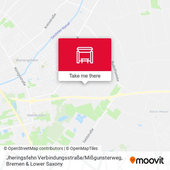 Jheringsfehn Verbindungsstraße / Mißgunsterweg map