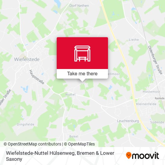 Wiefelstede-Nuttel Hülsenweg map