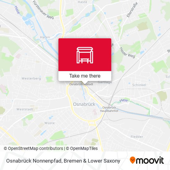 Osnabrück Nonnenpfad map