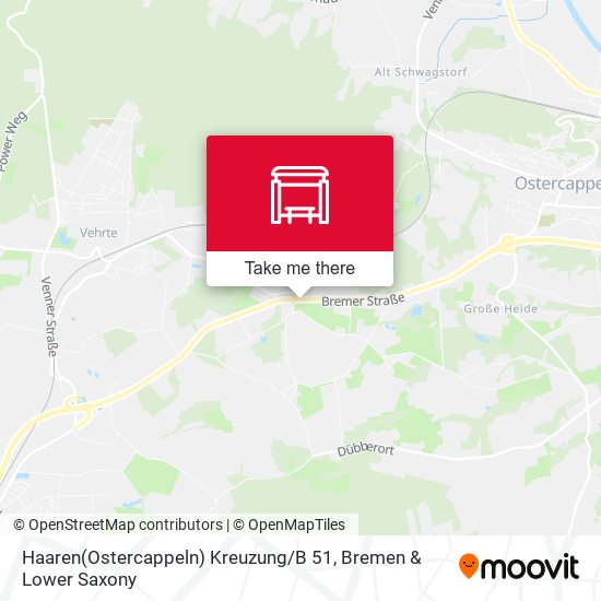 Haaren(Ostercappeln) Kreuzung / B 51 map